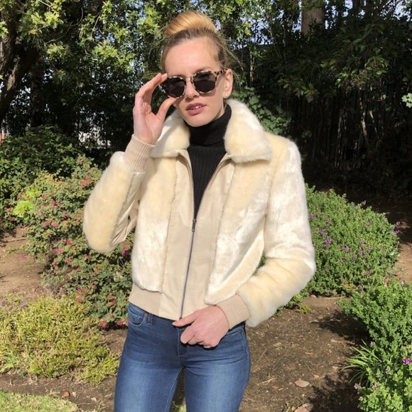 DESIGNER NAPA LEATHER & FUR JACKET - Picture 1 of 1